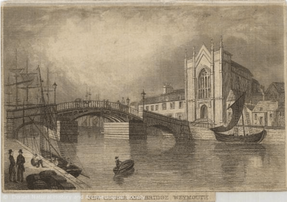 engraving of the new Weymouth town bridge c183020s CCO DCM