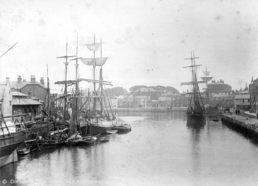 old Weymouth harbour with sailing ships CCO DCM