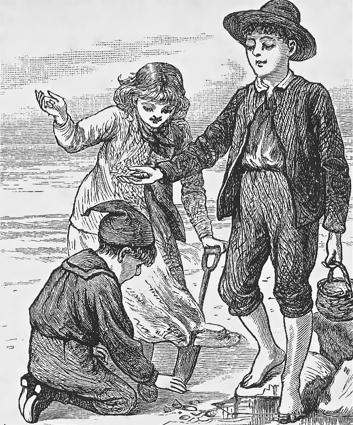 children buckets beach