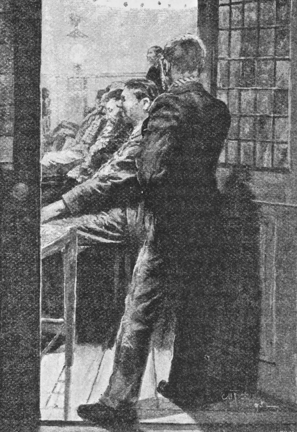 man looking in door quiver 1896